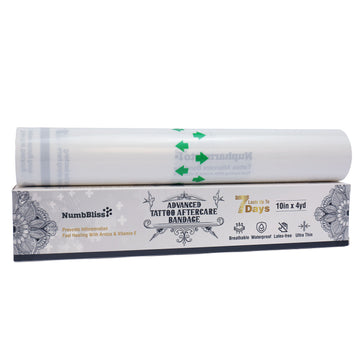 NumbBliss Tattoo Aftercare Bandage For Skin Waterproof 10 in x 4yd (10 in x 4yd)
