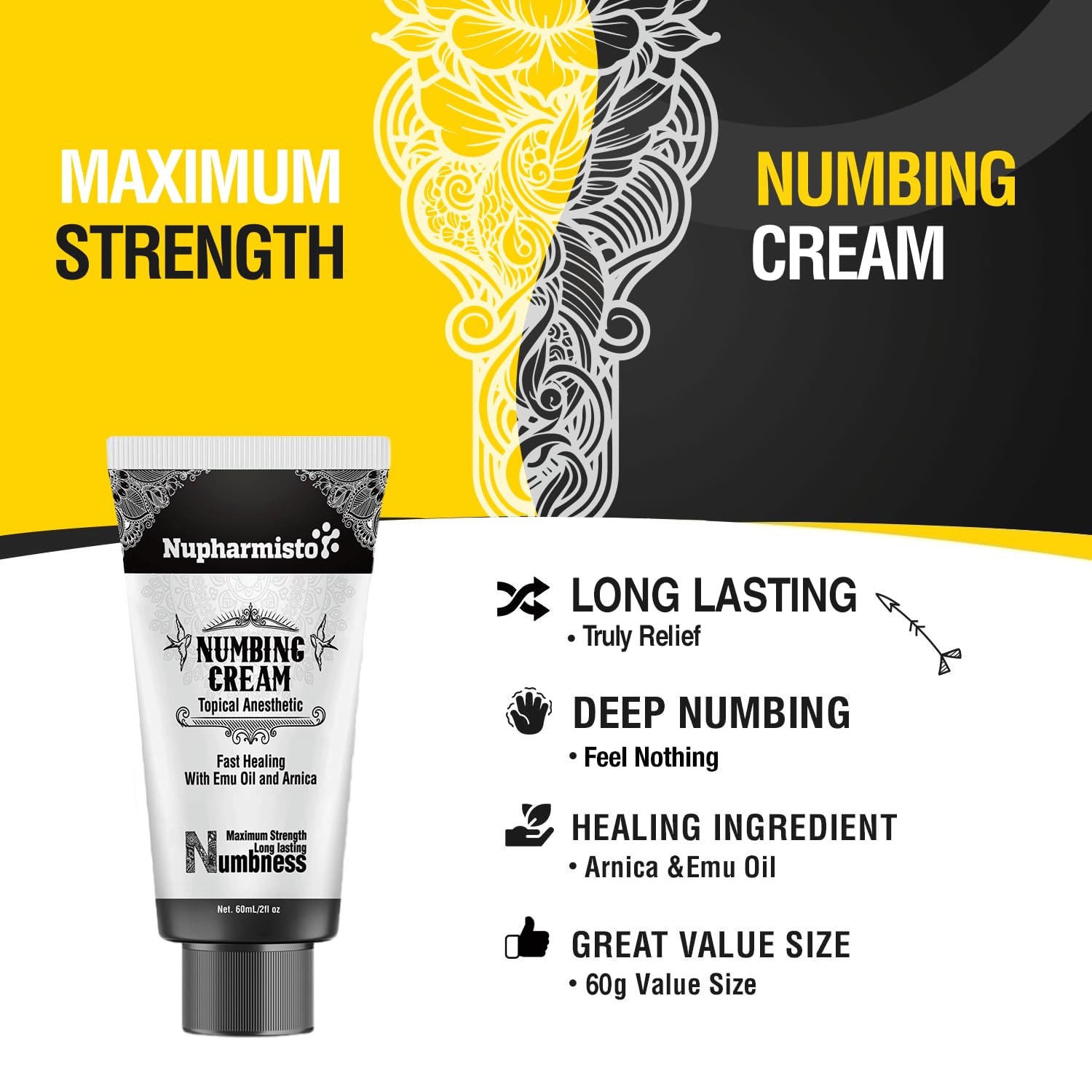 Tattoo Numbing Cream - Long-Lasting Relief for Tattoos & Cosmetic