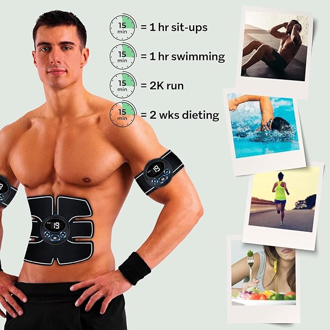 Ab Stimulator Muscle Toner: Abs Stimulator Abdominal - Home and Office Workout Equipment for Abdomen Arm Leg