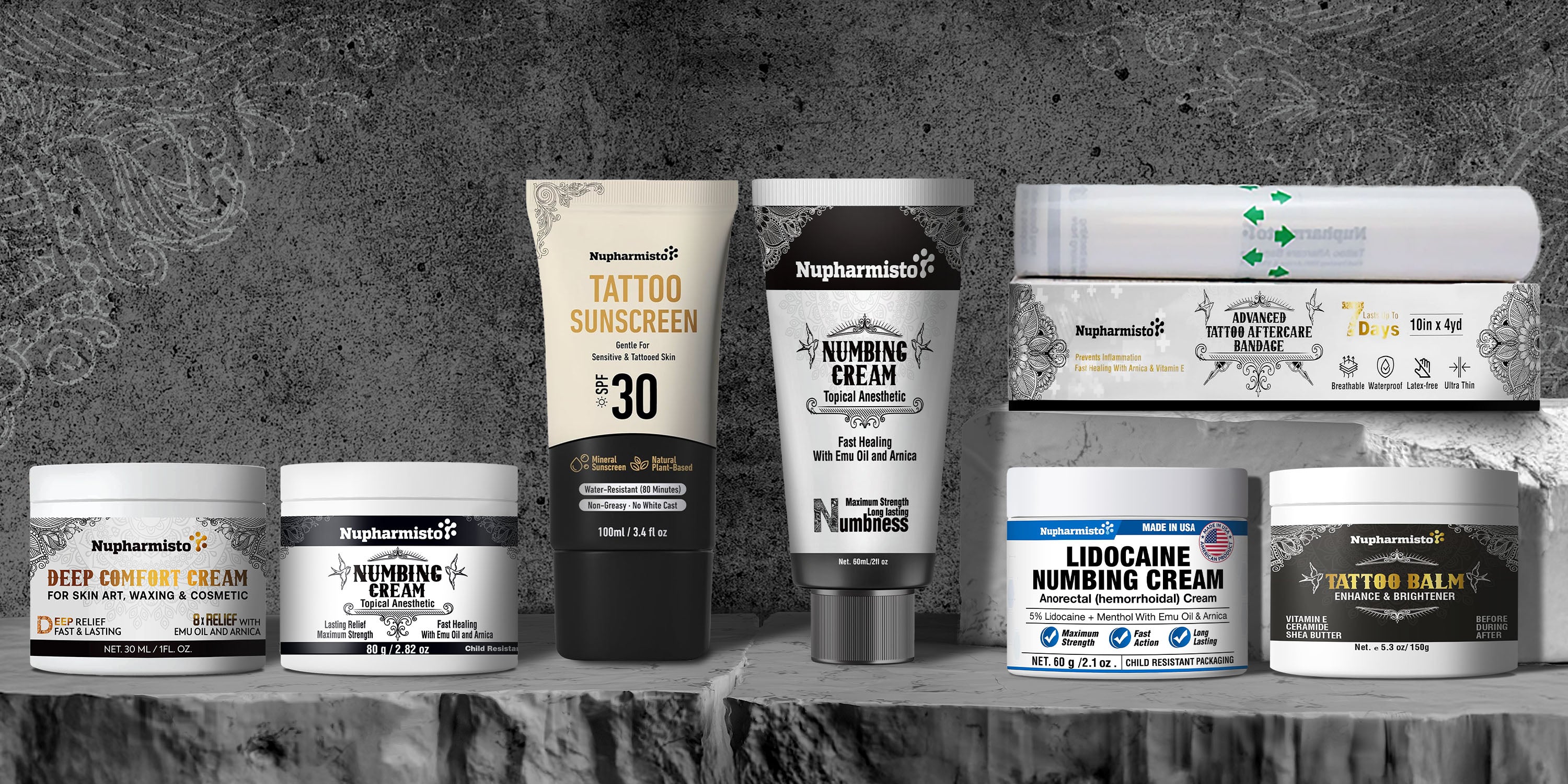 Nupharmisto - FDA Approved Tattoo Care | Numbing Cream & Aftercare