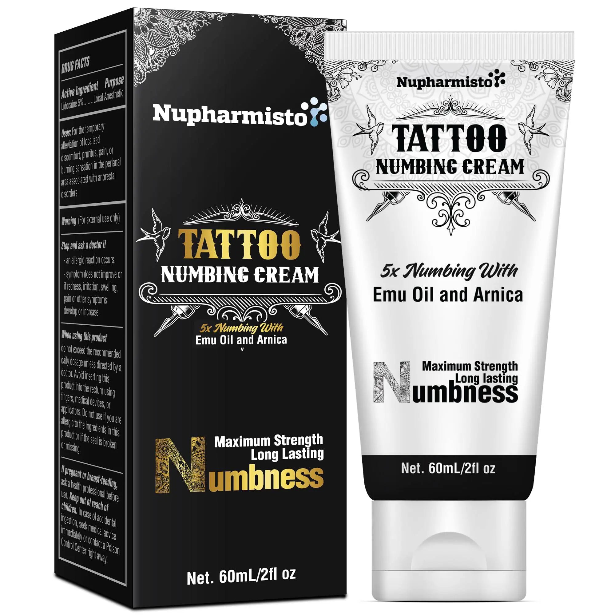 Maximum Strength Numbing Cream Tattoo - 2oz/ 60ml - Nupharmisto