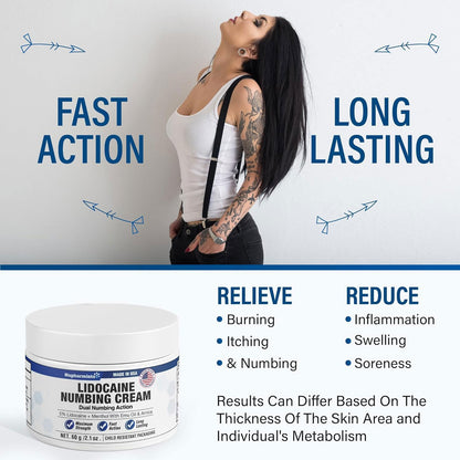 5% Lidocaine Numbing Cream Maximum Strength: Long Lasting Painless Topical Numb