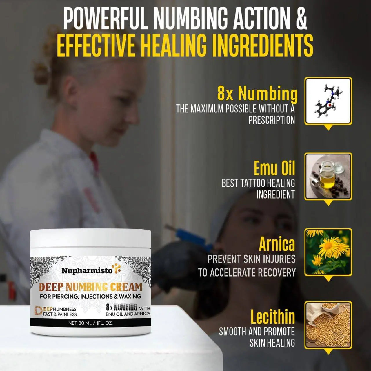 Longest Lasting Tattoo Numbing Cream for Piercings, Injections